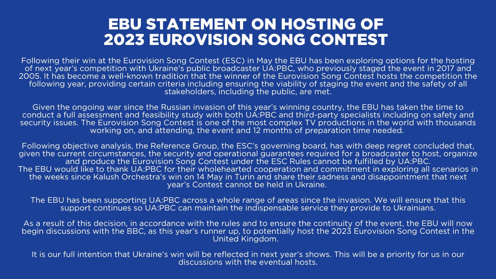 EBU Statement