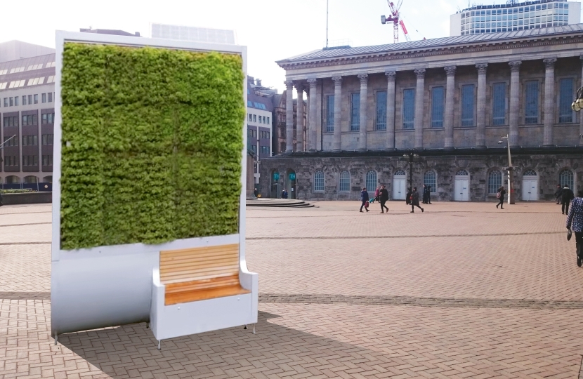 mock up of a 'city tree' bench in victoria square