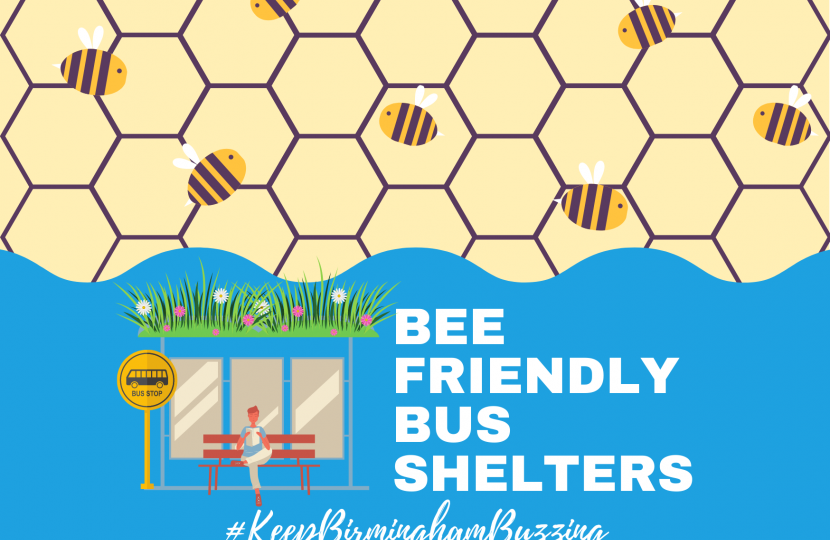 Bee friendly bus shelter graphic