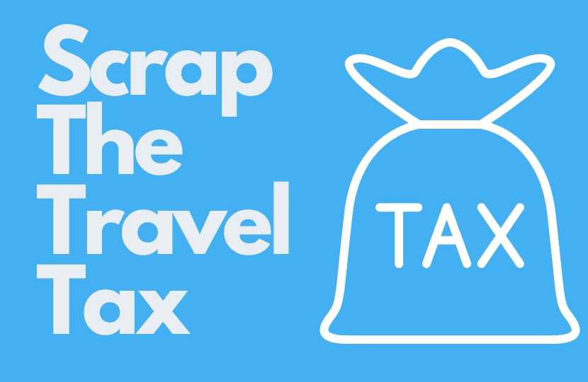 Scrap The Travel Tax with Money Bag With Tax In It Graphic
