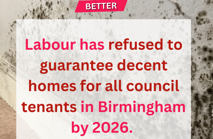 Labour refused to guarantee decent homes for all council tenants in Birmingham by 2026
