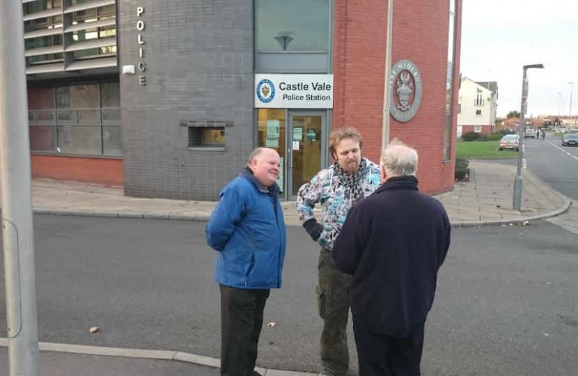 Clifton Welch with Cllr Robert Alden discussing the future of Castle Vale statio